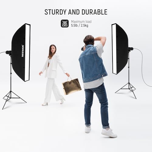 Image of NEEWER Photography Light Stand, 7 Feet / 210cm Aluminum Alloy Photo Studio Tripod Stands for Video, Portrait and Photography Lighting, Reflectors, Soft Boxes, Umbrellas, Backgrounds (2 Pieces)