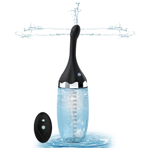 Ducha anal Pera de enema automática-Enemas eléctricos de 20 oz para limpieza de colon para mujeres con 3 velocidades y 5 boquillas,Duchas de silicona para hombres Limpiador anal