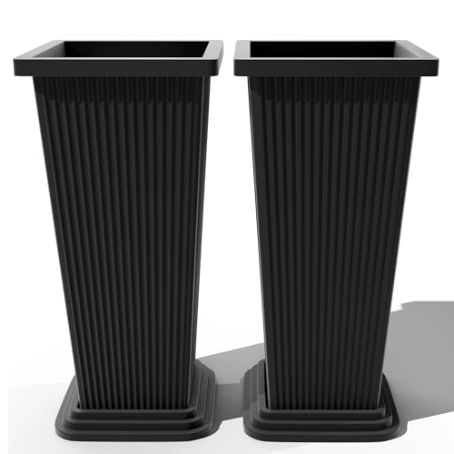 FENCY Set of 2 Tall Planters for Outdoor Plants, 24