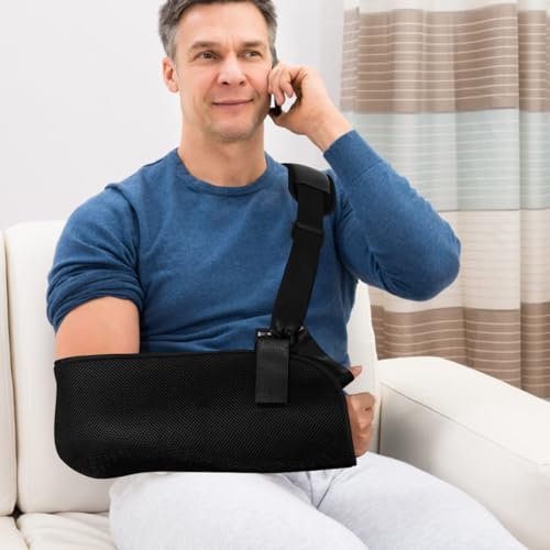 rosenice Arm Sling - Shoulder Immobilizer Medical Support Strap for Broken Fractured Arm Elbow Wrist, Adjustable Shoulder Rotator Cuff Support Brace, Left and Right Arm - Thumbnail 4