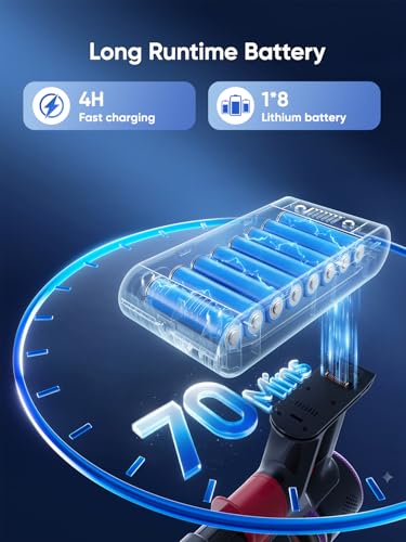 Image of SMOTURE Cordless Vacuum Cleaner, Upgraded 650W 55KPA 70Mins Vacuum Cleaner for Home, Pet Brush&3.3Ft Hose, Self-Stand, Auto Mode,Touchscreen, Anti-tangle Vacuum, Stick Vacuum for Pet Hair /Carpet /Floor