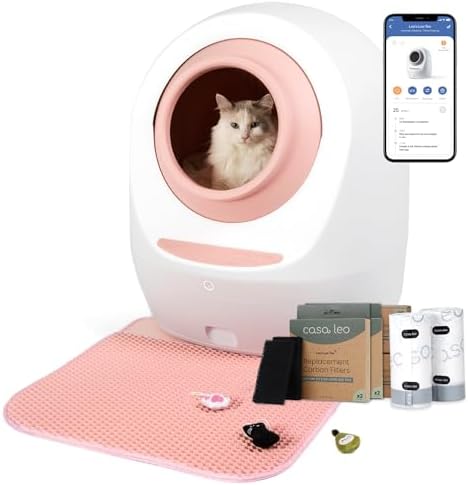 Automatic Self Cleaning Cat Litter Box Bundle with Odor Control &...