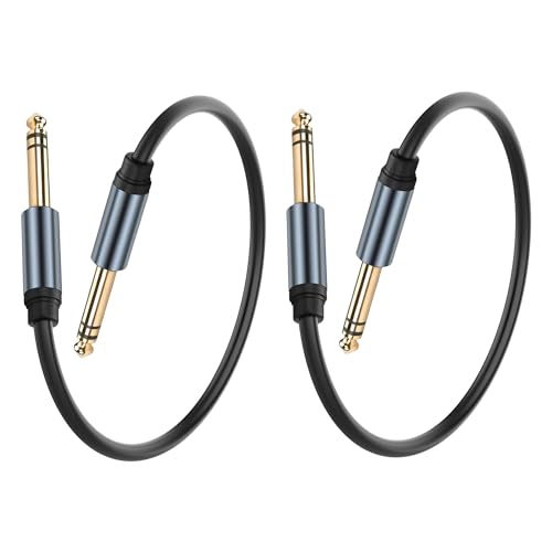 JSADZKJ 1/4 inch TRS Stereo Cable 6.35mm Male to 6.35mm Male TRS Stereo Audio Cable 0.98FT 1/4
