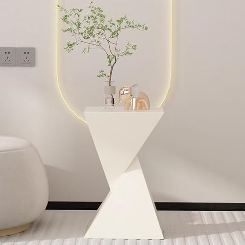 WYRNOBRX Mesas Auxiliares Salón Mesa Auxiliar Armario Alto Mesa De Centro Mesa De Sofá Cuadrada Mesita De Noche Pequeña Mesa De Cabecera Moderna para Dormitorio Despacho,Blanca,L13*W13*H20