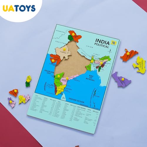 Image of UATOYS Wooden Toys for Kids Mapology Geography for Kids Puzzle Brain Development Toys Sorting Toys for kids