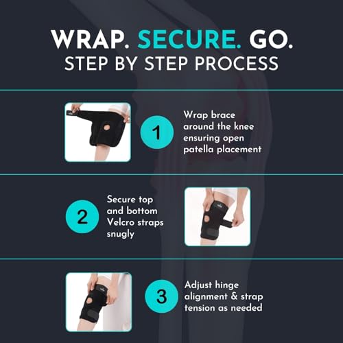Image of CUREWRAP Adjustable NEOPRENE HINGED KNEE BRACE XXXL SIZE (24.4 inch-29.2 inch) for Men & Women| Plus Size 3xl Knee Support Pain Relief, ACL, Meniscus, Ligament Tear, Arthritis, Post-Surgery, Injury & Sports Recovery | 12.5 INCH Long Knee Stabilizers