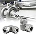 ANGESHA Pack of 4 Steel 0.5 Inch Double Nut Compression Elbow Fittings 90 Degree Line Tube Connectors for Industrial Use