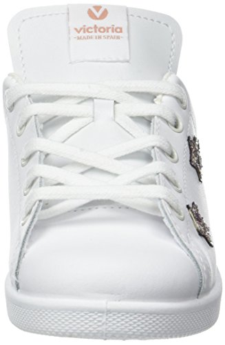 victoria Girls Casual Leather Shoes, White Rose,3 M US2