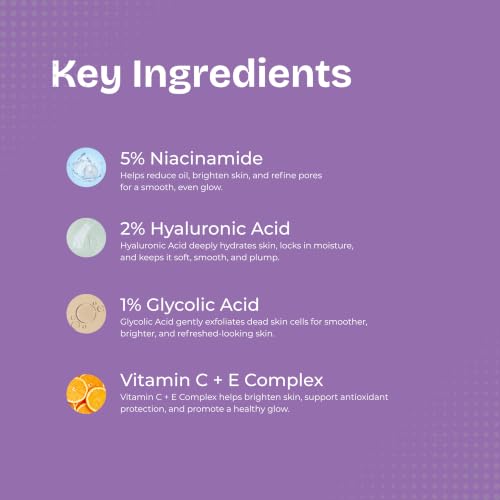 Image of Advanced Hydrating Moisturizer | With 5% Niacinamide, 2% Hyaluronic Acid, Vitamin C + E & Glycolic Acid | 48 Hours Hydration | Oil Free, Non Sticky & Fast Absorbing Face Moisturizer | Daily Use for All Skin Types | For Men & Women | 50GM