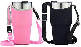 HomDSim 2 Pack Tumbler Carrier Holder, Neoprene Tumbler Sleeve with Carrying Handle, Water Bottle Carrier Pouch Fit for YETI Rambler Ozark Trail Rtic and More