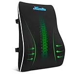 XomRo Lumbar Support Pillow cushion Office Chair Car Seat Recliner Memory Foam Back Posture Support Cushion Ergonomic Contour Breathable 3D Mesh Cover Adjustable Straps Back Pain Relief Orthopedic