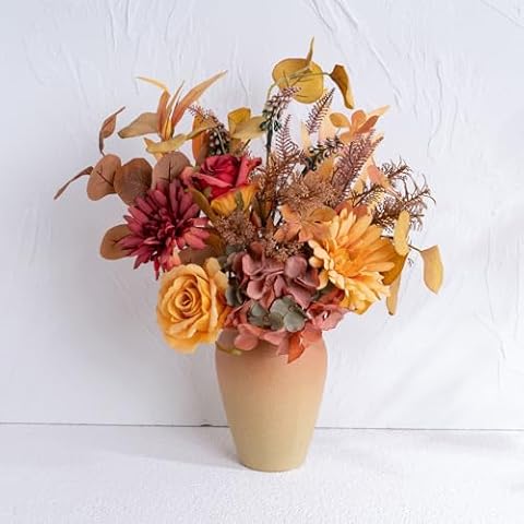 Yorkmills Autumn Floral Arrangement with Vase Cover