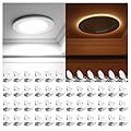 Ensenior 48 Pack 4 Inch LED Recessed Ceiling Light with Night Light, Dimmable, 2700K-5000K 5CCT, 750LM 9W 120V, High Brightness Canless Wafer Downlight - ETL&FCC&IC