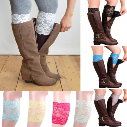 Boot Cuffs for Women Fashion Stretch Laced Leg Warmers Socks Topper Cuff for Women2