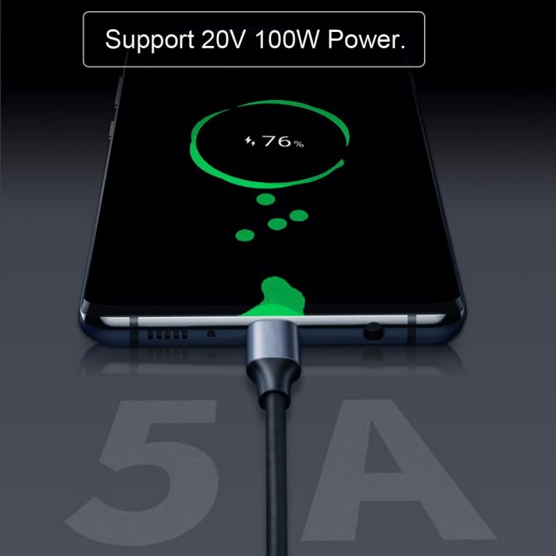 Image of CY Cable Up Down Angled USB-C USB 3.1 Type C Male to Female Extension Data Cable 10Gbps 100W Sleeve Compatible with iPhone 15 Laptop (20cm)
