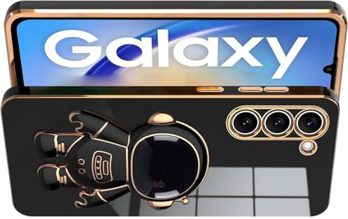 Image of for Samsung Galaxy M52 5G Case Cute 3D Astronaut Stand Design Camera Protection Shockproof Soft Back Cover (for Samsung Galaxy M52 5G, Black)