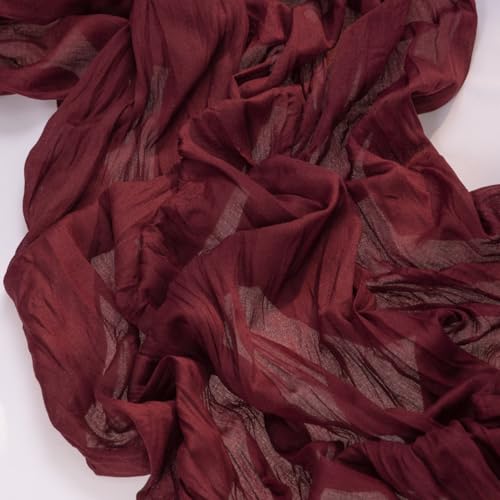 Image of MLMC 2 Pack Burgundy Red Table Runner 10ft Wine Red Cheesecloth Table Runner Sheer Gauze Cheese Cloth Centerpiece 35x120 Inches for Wedding Bridal Shower Anniversary Events Decor