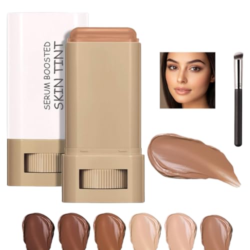 Skween Skin Tint for Black Women Skween Beauty Balm Serum Boosted Hydration Skin Tint Solid Tinted Serum Foundation Face Stick Longwear Contour Stick Natural Finish (6#)