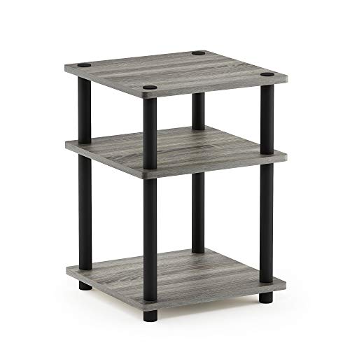 Furinno Turn-N-Tube Side Table, 3-Tier Square Modern End Table, Open Shelves Nightstand, Night Stand, Bedside Table, Easy Assembly, for Living Room, Bedroom, French Oak by Furinno - Image 4