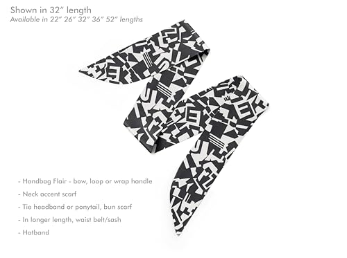 Liberty London Scarf - Liberty Future Black & White Skinny Scarf Headband, Handbag/Purse flair - Tana Lawn Cotton - Choose Length2