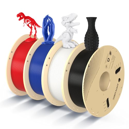 ANYCUBIC PLA Filament 1.75mm, 3D Printer Filament, Intelligent Identification, Dimensional Accuracy +/- 0.02mm, 4 Pack 1KG Reusable Spool, Black*4 4kg 4*1kg pla Black