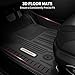 YITAMOTOR Floor Mats Fit for 2019-2025 Ram 2500/3500 Crew Cab, TPE All Weather Dodge Ram 2500 Floor Mats Include 1st & 2nd Row, Black