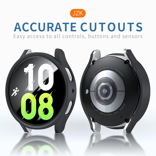 JZK Galaxy Watch 7 44mm Screen Protector-[6+6]Pack Protective case+Tempered Glass Screen Protector Full Coverage Hard PC Protective Cover HD Thin Cover for Samsung Galaxy Watch 7 44mm Accessories Men