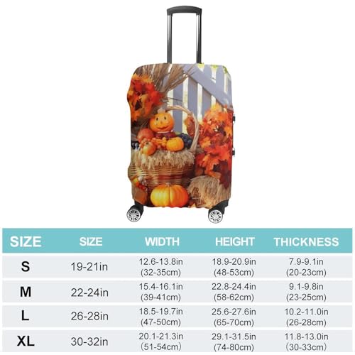 Autumn Thanksgiving Luggage Covers Tsa Approved Suitcase Cover Elastic Washable Luggage Sleeve Carry on Cover Protector Anti-Scratch Suitcase Protector Fits 19-30 Inch Case(L)2