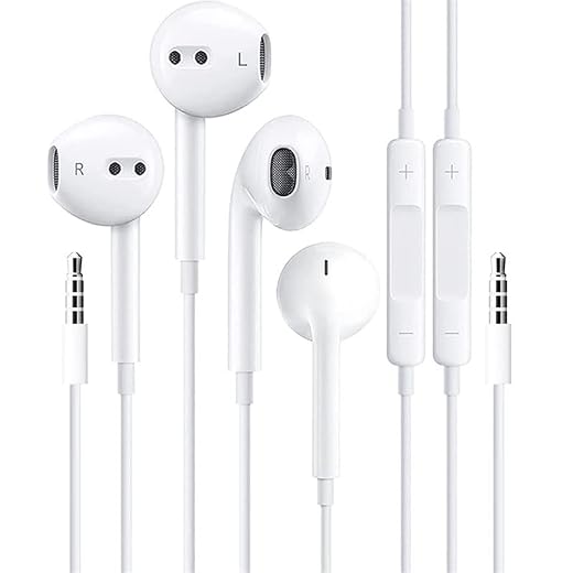 2 Pack Wired Apple Earbuds/Headphones/Earphones with 3.5mm Wired Earbuds [Apple MFi Certified] with Mic, Volume Control Compatible with iPhone,iPad,iPod,Computer,MP3/4,Android Most 3.5mm Audio Devices