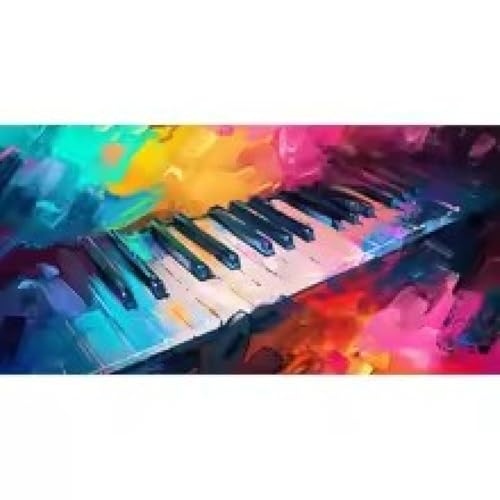 Toile abstraite touches de piano colorées, l'art mural qui inspire votre quotidien