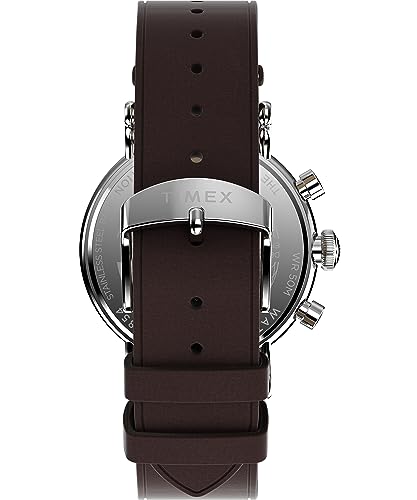 Image of Timex Waterbury 39mm Men's Analog Watch | Durable Stainless Steel Case | Day and Date Window | Durable Design | 100M Water Resistance
