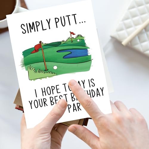 YiKaLus Funny Golf Birthday Card for Men, Snoopy Sports Bday Gifts for Dad Uncle Husband Brother, I Hope Today Is Your Best Birthday By Par
