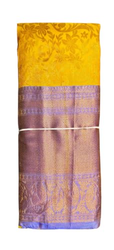 Image of VFCollections Women's Traditional Handloom Kanchipuram Silk Saree | Rich Zari Woven Design | Unstitched Blouse Piece