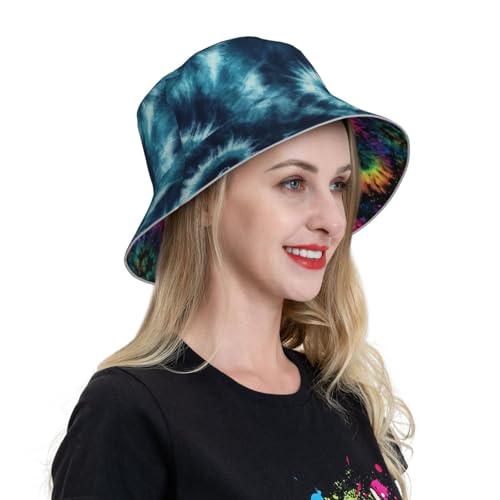 Image of Bucket Hat Double-Side-Wear Reversible Sun Hat Beach Travel Hiking for Women Men