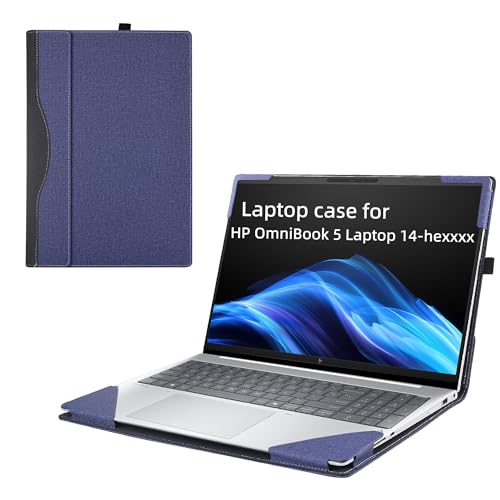Funda para portátil HP OmniBook 5 14" 2 en 1 cuero PU azul miniatura 1