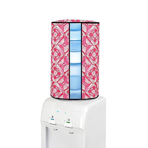 Image of Polyvinyl Chloride Printed Waterproof and Oil-Proof Water Dispenser Bottle Cover, 20L, (Multicolour) (20 liter Water Bottel Cover ) Pack of 1 - Pink Colour