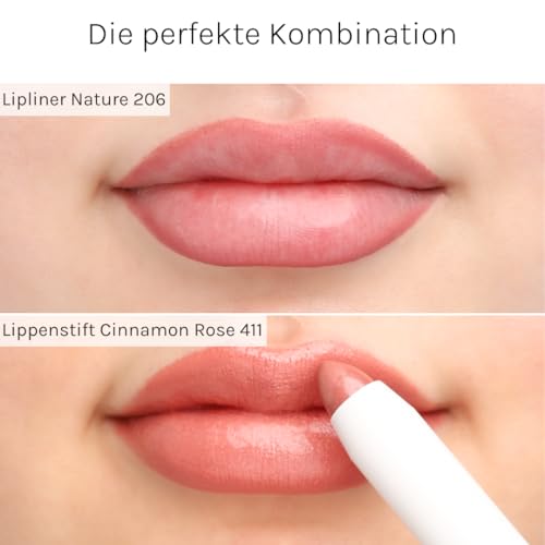 6. Bild von COSLINE Lippenstift Cinnamon Rose 411, Glitzerndes Rose, Nude, Vegan Lipstick, Langanhaltend, Weich und cremig