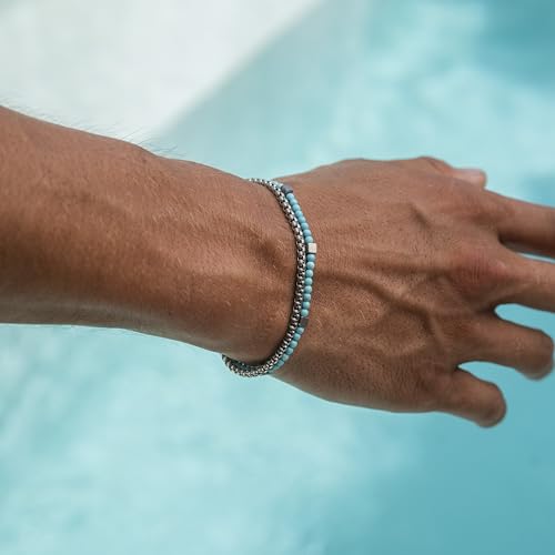 Pulsera doble ajustable de acero inoxidable para hombre miniatura 2