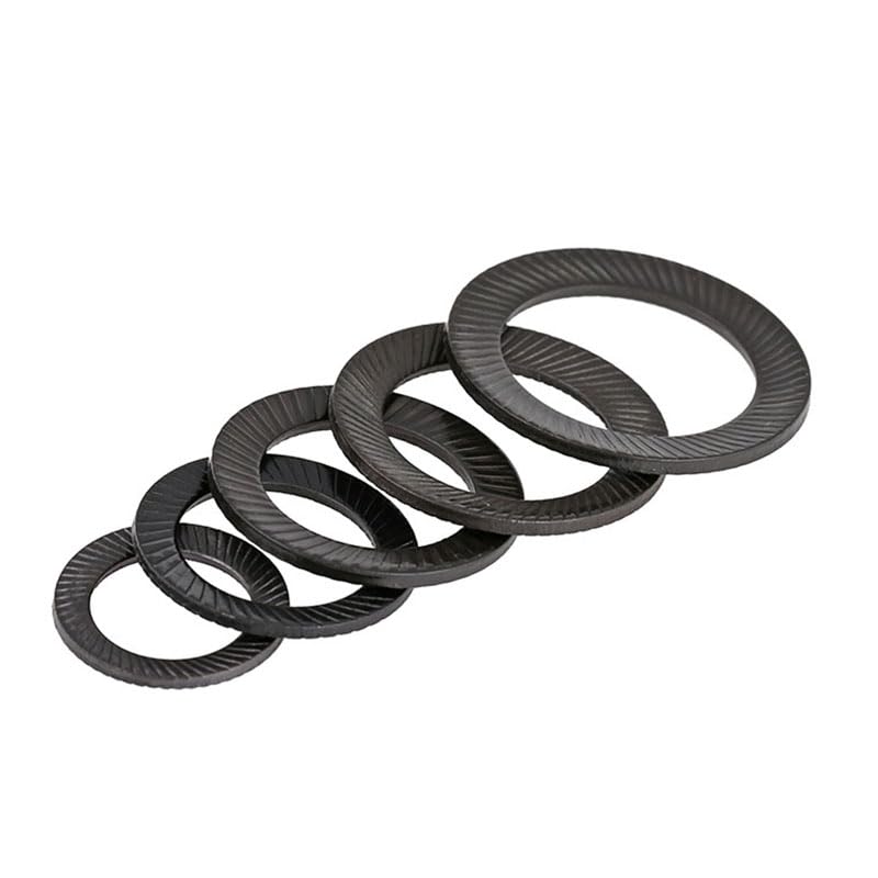 Self-Lock Washers Stainless Steel M4 M5 M6 M8 M10 M12 M14 M16 M18 M20 M22 M24 M30 Double-Sided Tooth Gasket Metric Black Washer - (Inner Diameter: M30)