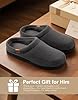 VeraCosy Men's Moccasin Slippers Comfy Soft Durable Slip-on Indoor Memory Foam House Shoes Charcoal Dark Grey, 10-11 UK #5