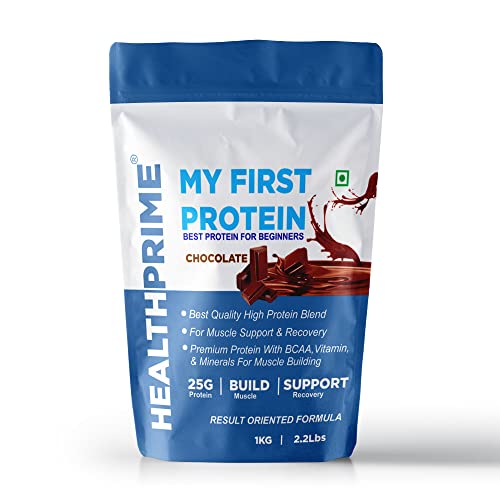Image of HEALTHPRIME MY FIRST PROTEIN FOR WEIGHT GAIN, MUSCLE BUILDING AND MUSCLE MASS GAINER Whey Protein (CHOCOLATE, 1kg)