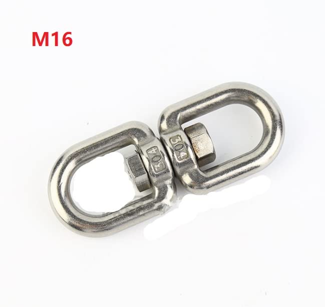Swivel Eye Hook 304 Stainless Steel Eye To Eye Swivel Ring M16 Eye Swivel Ring Eye Bolts For Anchor Chain Web Tree Swing Hammock Chair - Image 2