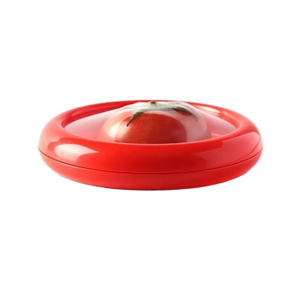 Lopheco 4pcs Airtight Sealed Silicone Food Boxes, Mini Portable Reusable Produce Storage Containers for Fruits & Vegetables(Red)