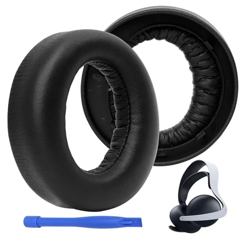 Almohadillas de Repuesto para Auriculares Sony PS5 Pulse 3D, Cuero Sintético con Espuma Viscoelástica de Memoria, Almohadillas de Reemplazo Cómodas para PlayStation 5 (Negro)