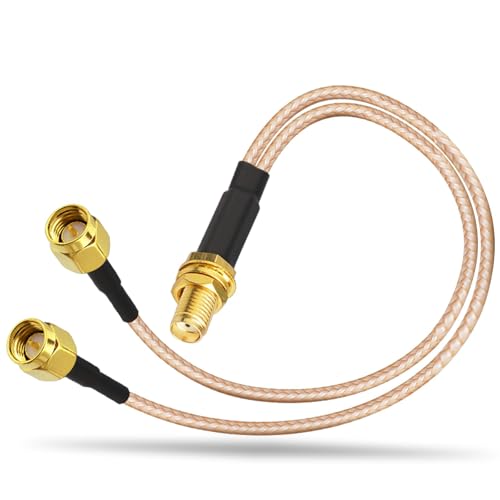 Bingfu 4G LTE Antenna Adapter Splitter Cable SMA Female to Dual SMA Male V-Shape Cable 15cm for 4G LTE Home Phone Router Gateway Modem MiFi Hotspot Router