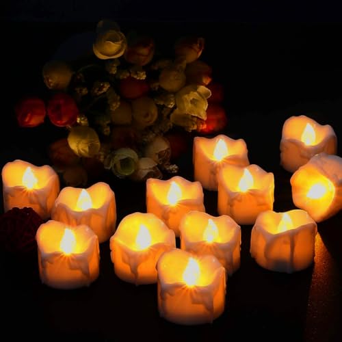 Flintronic 12 LED Kerzen, LED Elektrische Teelichter Flackernde Kerzen...