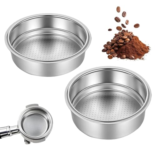 MUYAPAY 2 filtros de 51 mm, filtro de café de una sola taza doble, filtro de extracción de alta eficiencia, filtro de café estable, fácil de limpiar, adecuado para filtrado de extracción de cafés