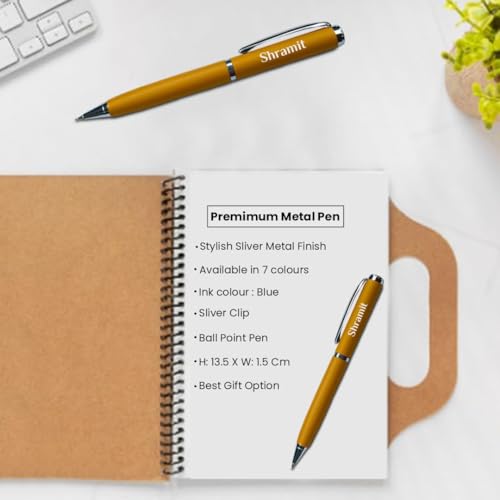 Image of Giftana Personalized Card Holder with Pen, Keychain with Name, 3 in 1 Customized Pen, Card Holder Keychain Gift Set, Personalised Gifts for Husband, Corporate Gifts for Employee (Yellow)