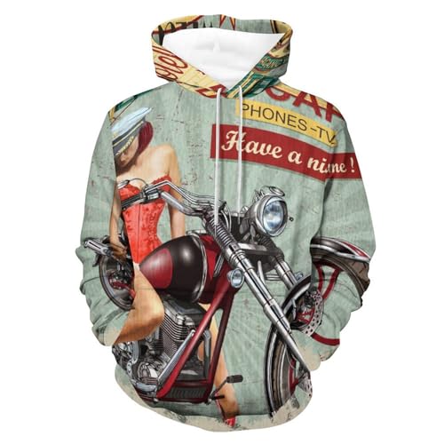 Sweat à capuche moto unisexe en taille S pour homme et femme