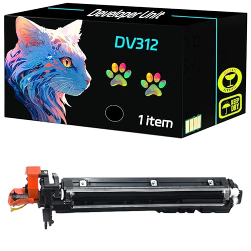 High Yield DV312 Developer Unit Compatible for Konica Minolta bizhub 227 287 367 Printers, Print Clearly (1 Pack Black)